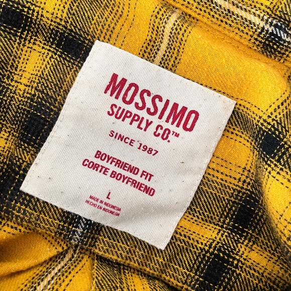 Mossimo Supply Co. Boyfriend Flannel – Yellow & Black | Size L - Picture 4 of 4